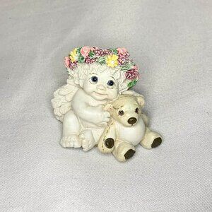 Vintage 1996 Dreamsicle Playmates Figurine Cherub Teddy Bear DC202